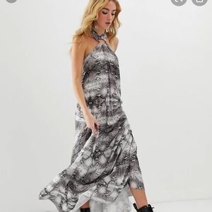 Asos halter snake skin maxi dress